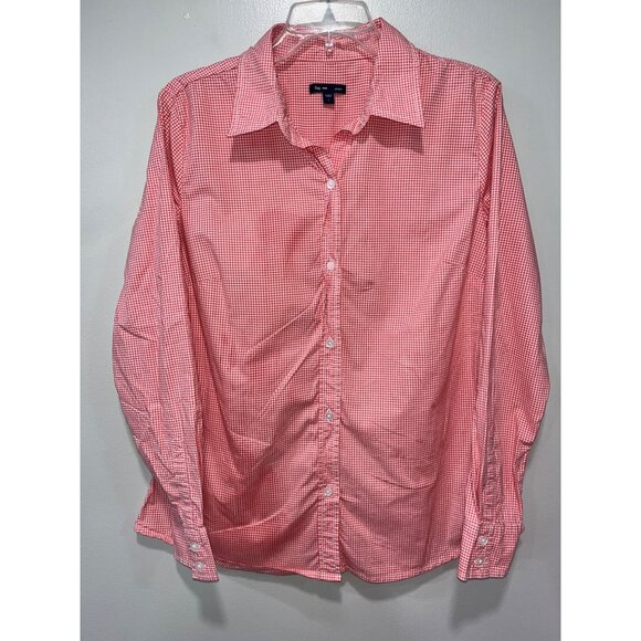 Gap Women's‎ Red Gingham Stretch Shirt Large - Picture 1 of 9